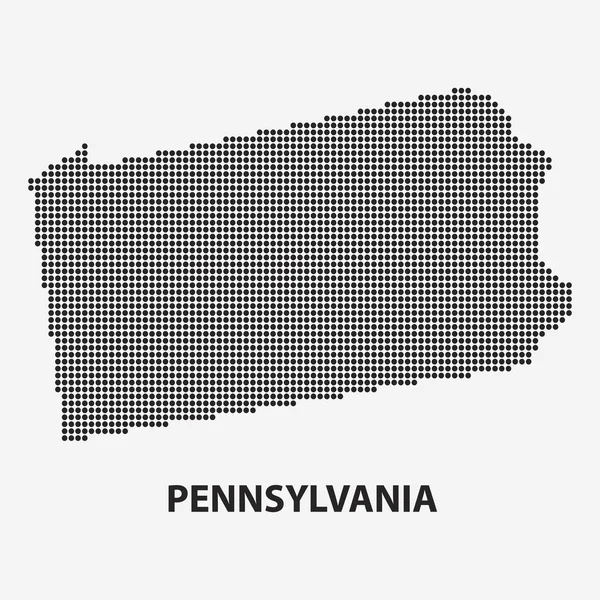 Prickade karta i staten Pennsylvania. Vektorillustration. — Stock vektor