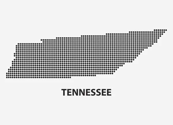 Gestippelde kaart van de staat Tennessee. Vectorillustratie. — Stockvector