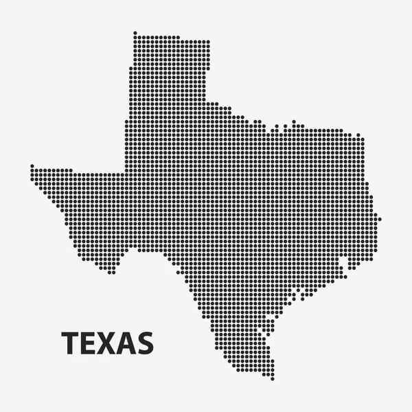 Gestippelde kaart van de staat Texas. Vectorillustratie. — Stockvector