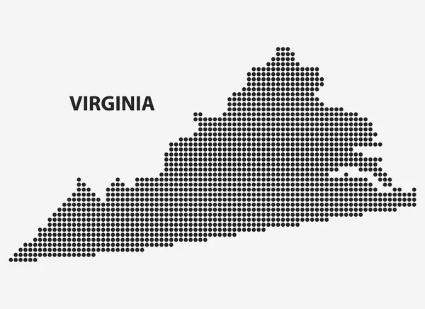 Διάστικτο χάρτη της πολιτείας Βιρτζίνια. Εικονογράφηση διάνυσμα. — Διανυσματικό Αρχείο
