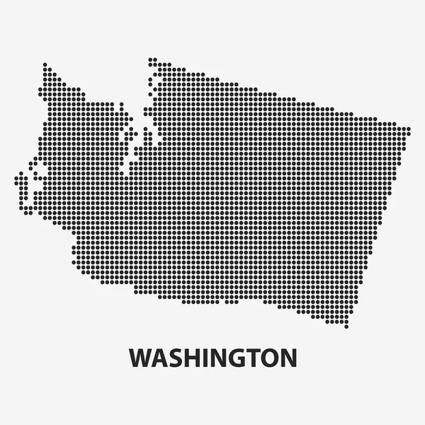 Точечная карта штата Вашингтон. Векторная иллюстрация . — стоковый вектор