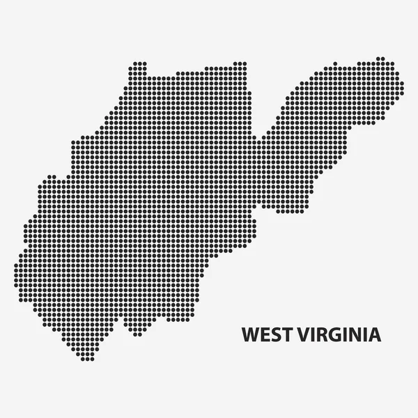 Prickade karta i delstaten West Virginia. Vektorillustration. — Stock vektor