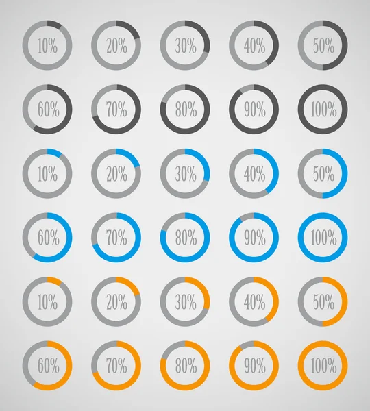 Daire diyagramları infographics için kümesi. Vektör çizim