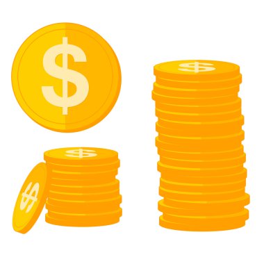 Altın dolar işareti ile. Vektör çizim.