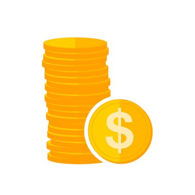 Altın dolar işareti ile. Vektör çizim.