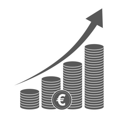 Siyah euro simgesi. Vektör çizim.