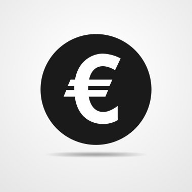 Siyah euro simgesi. Vektör çizim.