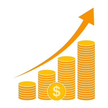 Altın dolar simgesi. Vektör çizim.