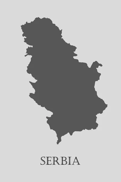 Mapa Serbia szary - ilustracja wektorowa — Wektor stockowy