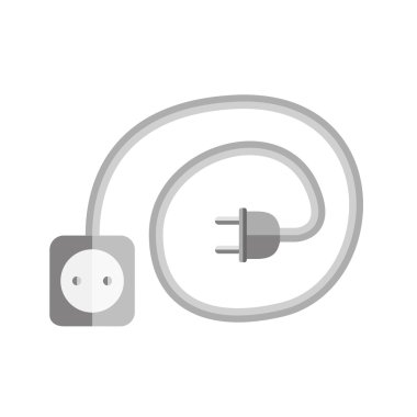 Tak ve soket simgesi tel. Vektör çizim.