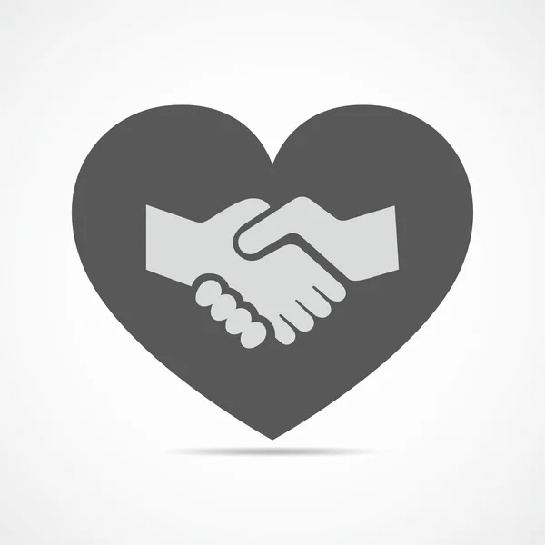 Handshake and heart icon. Vector illustration. — Διανυσματικό Αρχείο