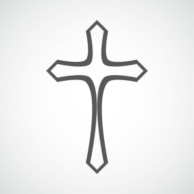 Siyah Hıristiyan çapraz simgesi. Vektör çizim.