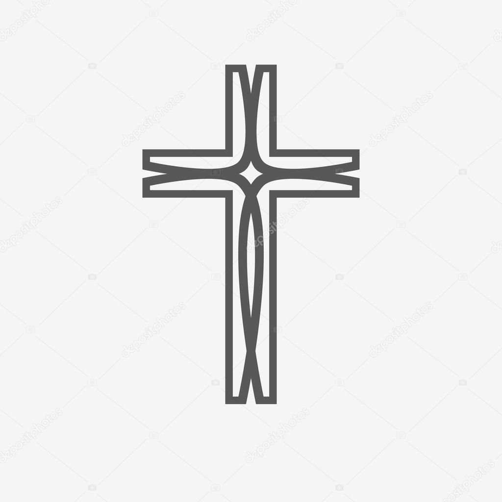 Black christian cross icon. Vector illustration.