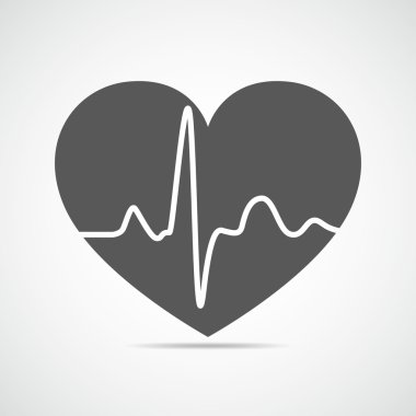 Kalp ikonu. Vektör illüstrasyonu.