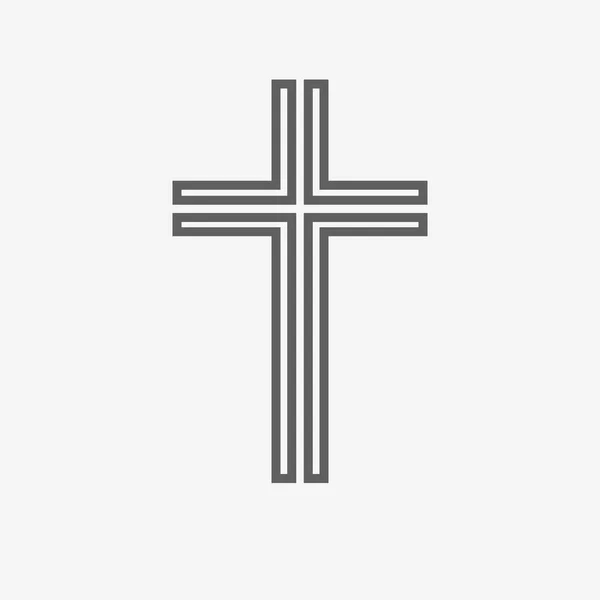 Icône croix chrétienne noire. Illustration vectorielle . — Image vectorielle