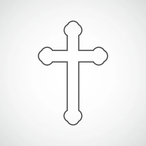 Zwarte christelijke kruis pictogram. Vectorillustratie. — Stockvector