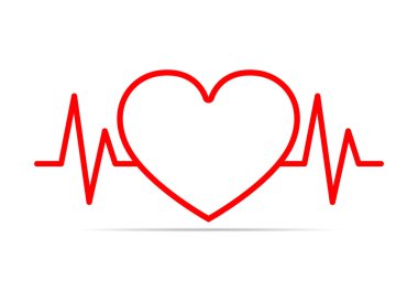 Kalp ikonu. Vektör illüstrasyonu.