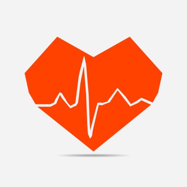 Kalp ikonu. Vektör illüstrasyonu.