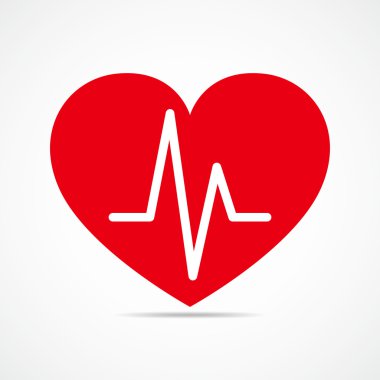 Kalp ikonu. Vektör illüstrasyonu.