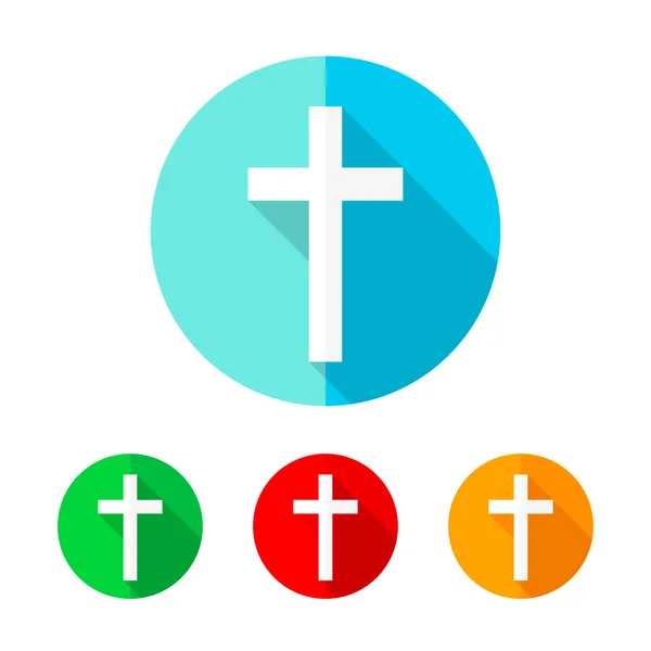 Set of colored christian cross icons. Vector illustration. — Stock Vector