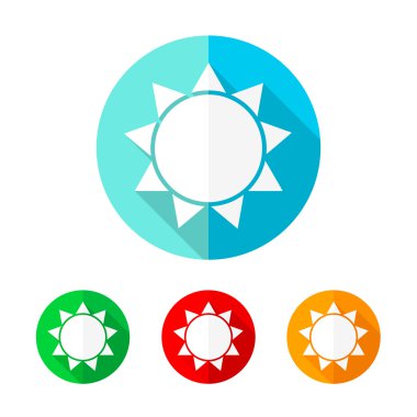 Renkli güneş simgeler kümesi. Vektör çizim.