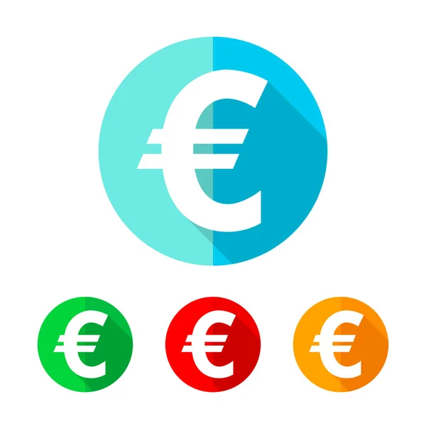 Conjunto de iconos de euro de colores. Ilustración vectorial . — Vector de stock