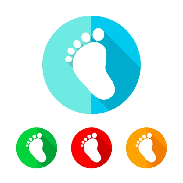 Set of colored footprint icons. Vector illustration. — Stock Vector