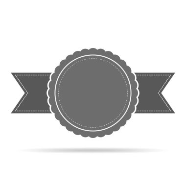 Kurdele ile gri madalya simgesi. Vektör çizim.