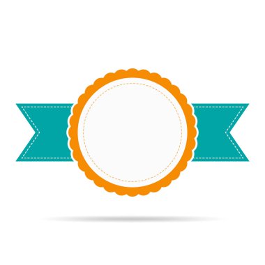 Kurdele ile renkli madalya simgesi. Vektör çizim.