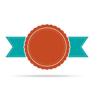 Kurdele ile renkli madalya simgesi. Vektör çizim.