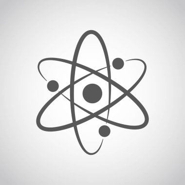 Gri atom simgesi. Vektör çizim.