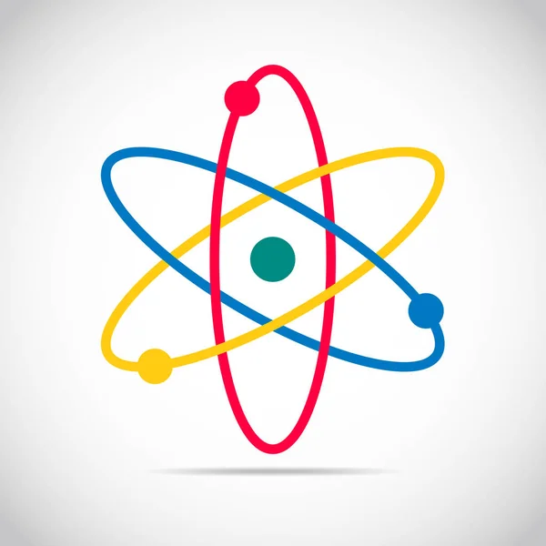 Färgade atom-ikonen. Vektorillustration. — Stock vektor