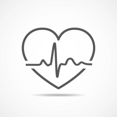 Kalp ikonu. Vektör illüstrasyonu.