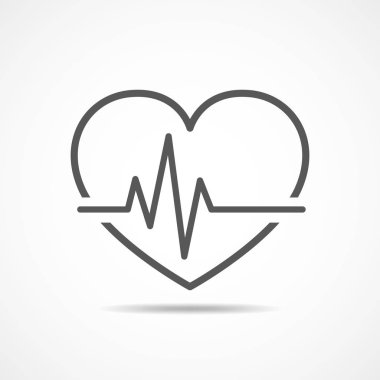 Kalp ikonu. Vektör illüstrasyonu.