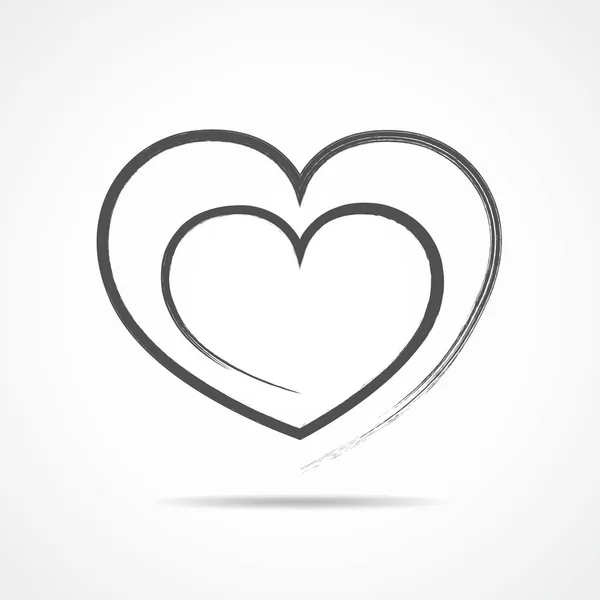 Значок контура сердца. Векторная иллюстрация . — стоковый вектор