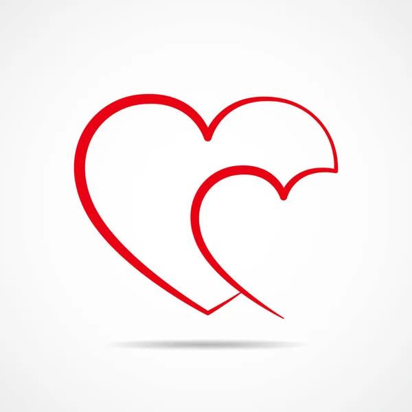 Icono del contorno del corazón. Ilustración vectorial . — Vector de stock