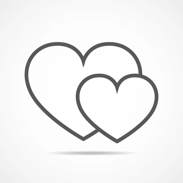 Icono del contorno del corazón. Ilustración vectorial . — Vector de stock