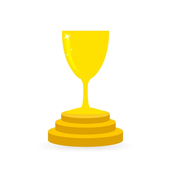 Gold trophy cup icon. Vector illustration. — Stock Vector