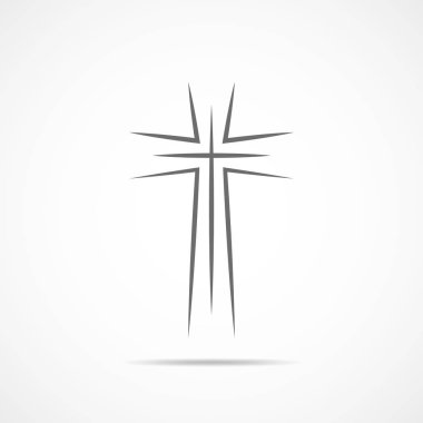 Siyah Hıristiyan çapraz simgesi. Vektör çizim.