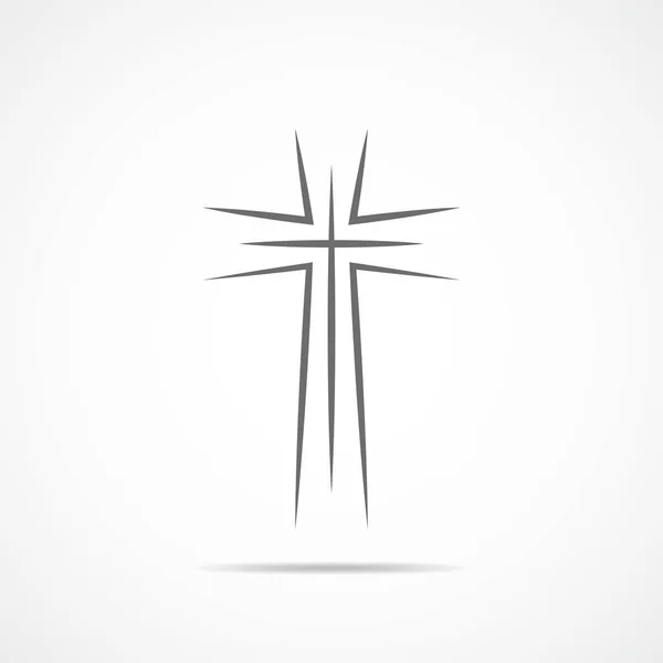 Schwarzes christliches Kreuz. Vektorillustration. — Stockvektor