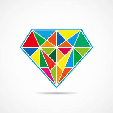 Soyut elmas. Vektör çizim.