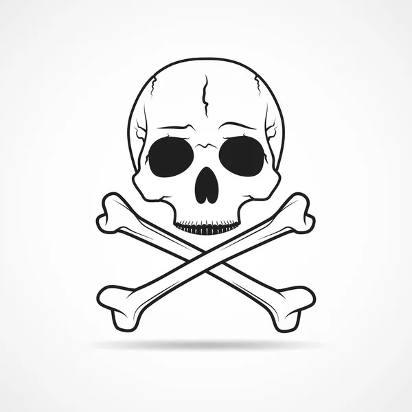 Cranio e ossa incrociate. illustrazione vettoriale — Vettoriale Stock