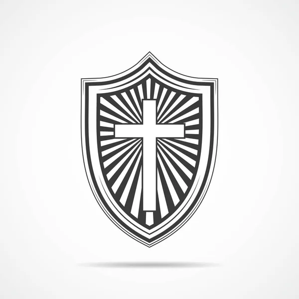 Щит з християнського Хреста. Векторні ілюстрації. — стоковий вектор