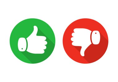 yukarı ve aşağı simgesi başparmak. vektör çizim.