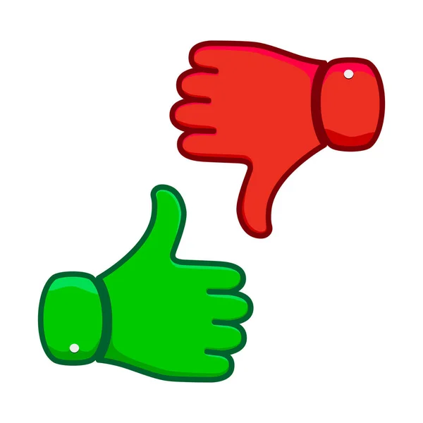 Thumb up and down icon. Vector illustration. — Stock Vector