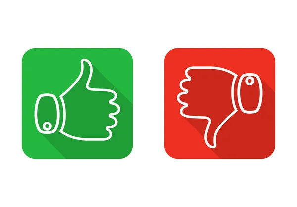 Thumb up and down icon. Vector illustration. — Stock Vector