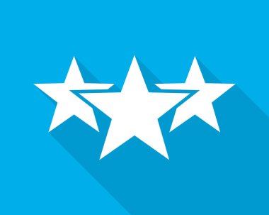 Yıldız simgesi uzun gölge ile. Vektör çizim