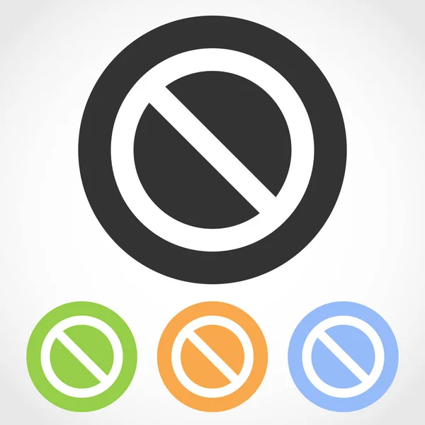 Icone dei segni di proibizione. Illustrazione vettoriale — Vettoriale Stock