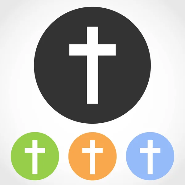 Křesťanský kříž mark ikony. Vektorové ilustrace. — Stockový vektor