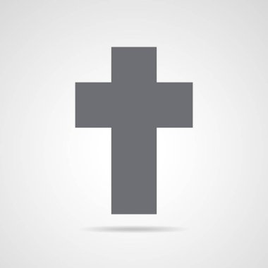 Gri Hıristiyan çapraz simgesi. Vektör çizim.